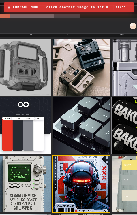 Selecting two images for compare mode