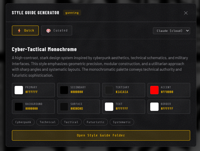Style guide generator output